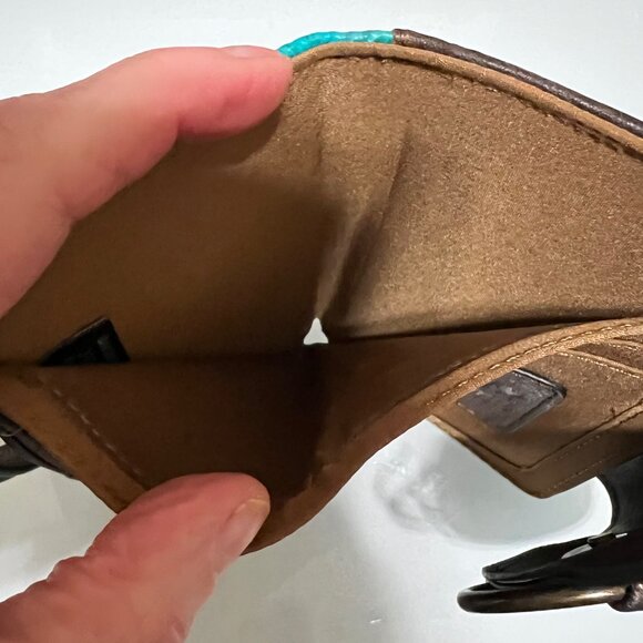 Tony Lama Turquoise Tooling Wristlet/Wallet - Picture 6 of 9